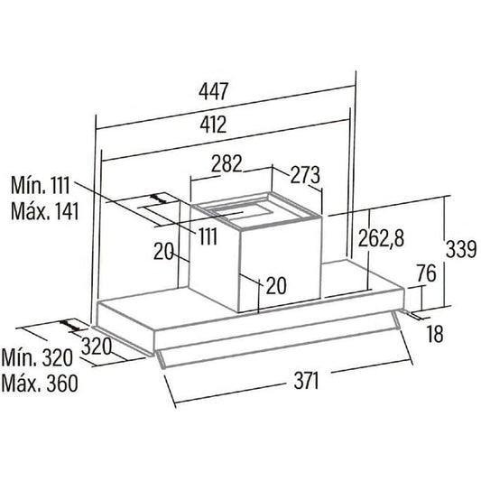 Kitchen extractor Cata ARMONIA45X-1