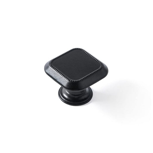 Doorknob Rei Black Matte back Metal 30 x 30 mm 4 Pieces-0