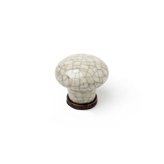 Doorknob Rei 818 White Metal Worn Ø 30 x 27 mm (2 Units)-0