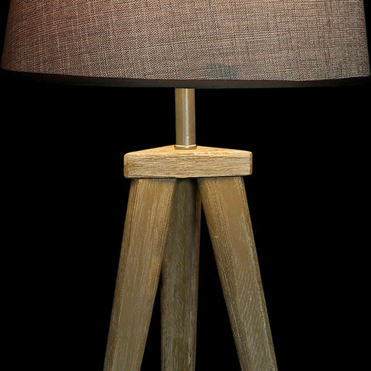 Desk lamp DKD Home Decor Sheet Grey Brown Linen 250 V 60 W Pinewood (30 x 30 x 57.5 cm) (2 pcs)-1