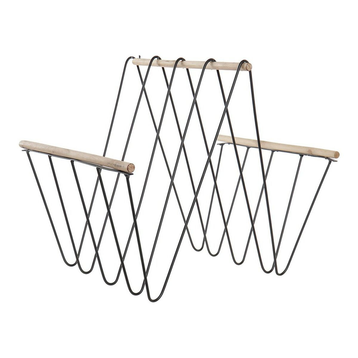 Magazine rack DKD Home Decor 8424001814008 41 x 31 x 36 cm Black Iron MDF Wood-0