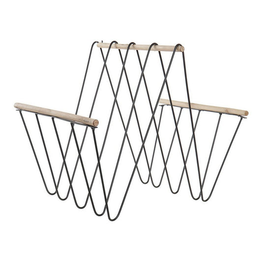 Magazine rack DKD Home Decor 8424001814008 41 x 31 x 36 cm Black Iron MDF Wood-0
