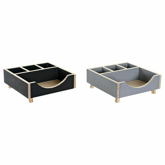 Organiser DKD Home Decor Desk Wood (18 x 18 x 7 cm) (2 pcs)-0