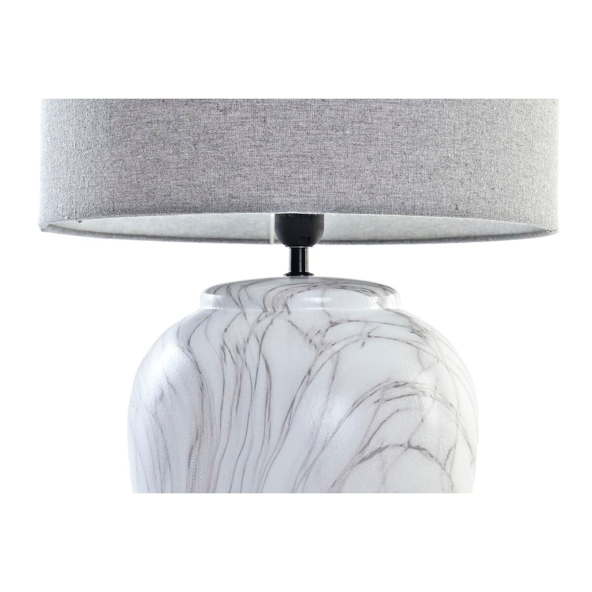 Desk lamp DKD Home Decor Canvas Ceramic Grey White (38 x 38 x 58 cm)-3
