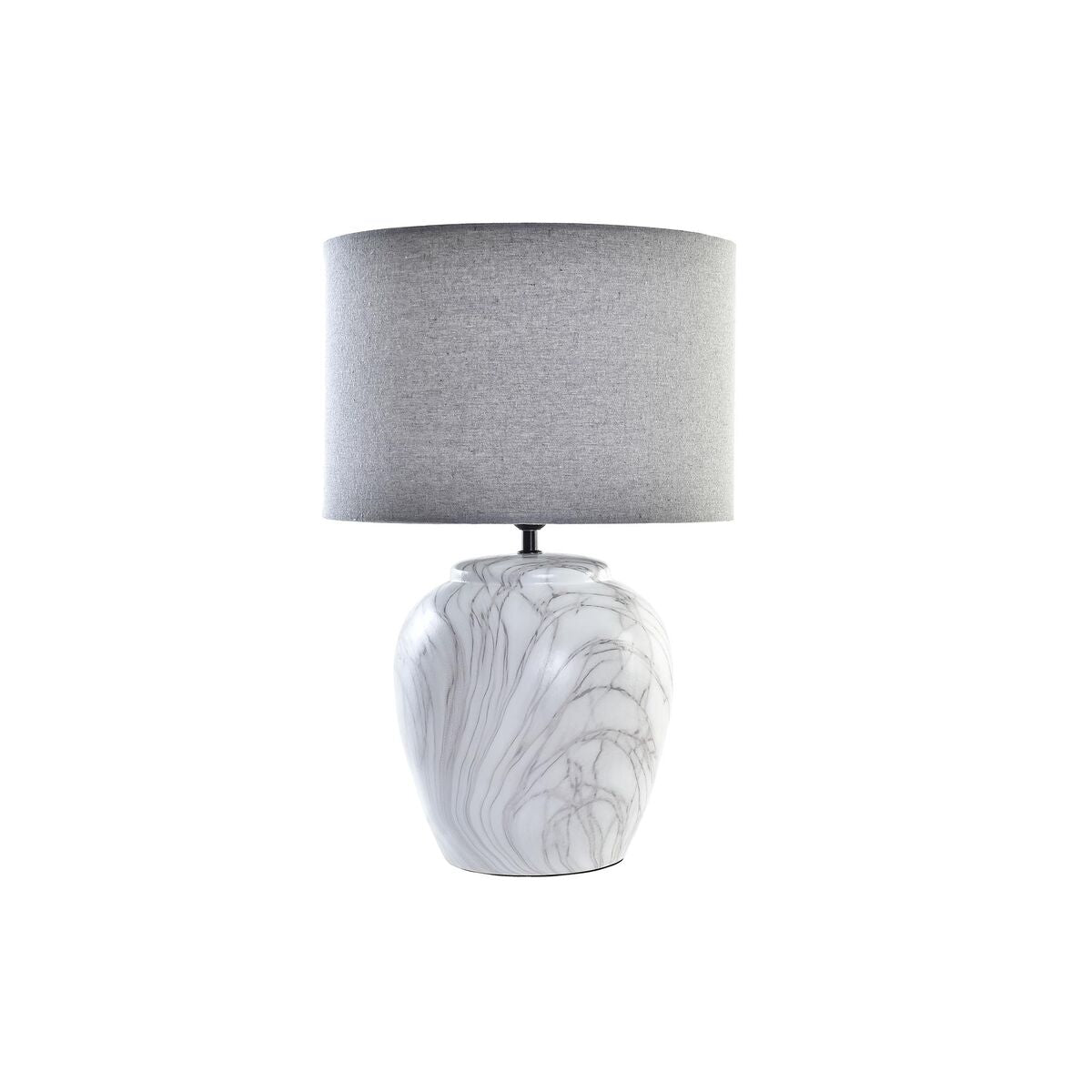 Desk lamp DKD Home Decor Canvas Ceramic Grey White (38 x 38 x 58 cm)-0