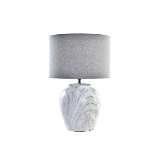 Desk lamp DKD Home Decor Canvas Ceramic Grey White (38 x 38 x 58 cm)-0