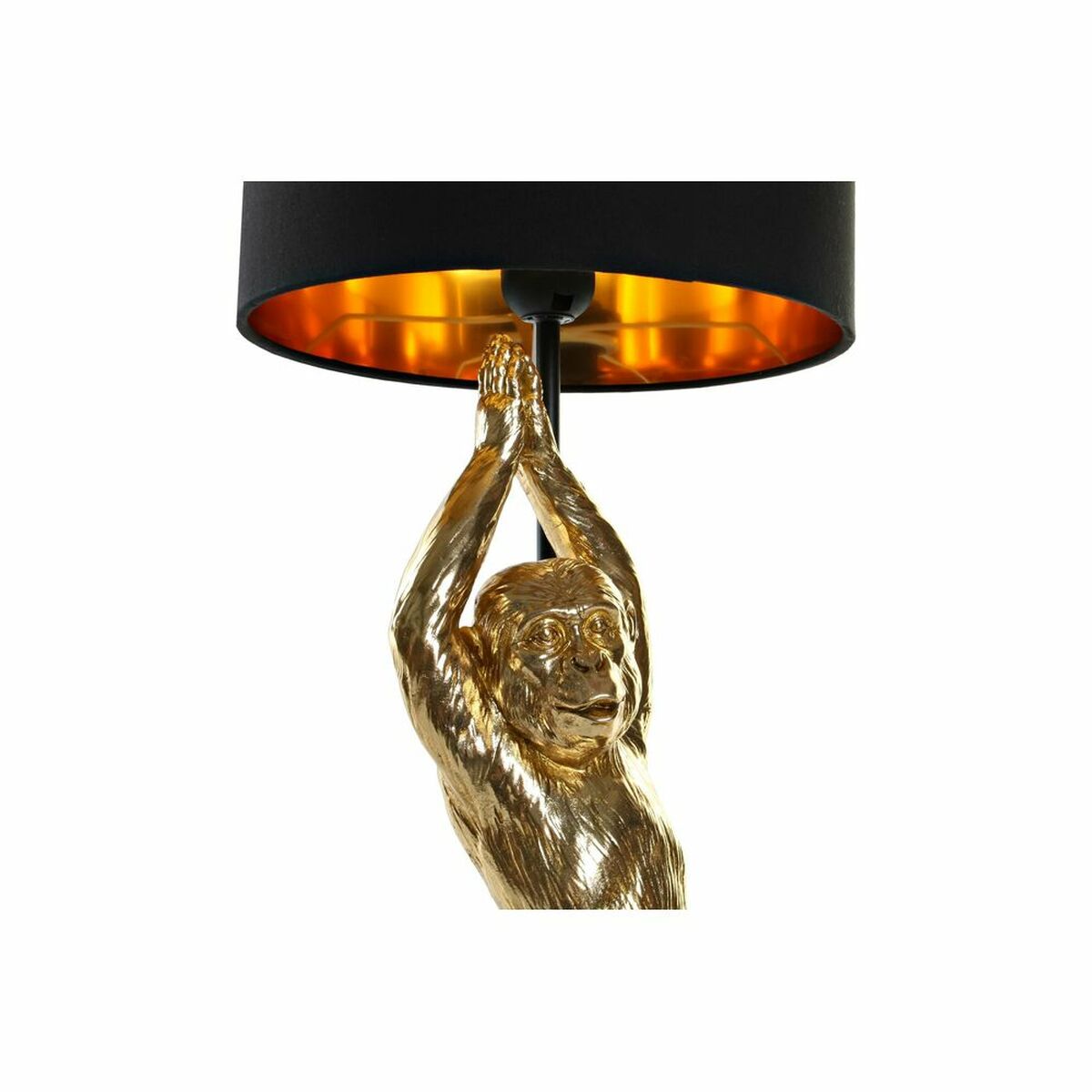 Desk lamp DKD Home Decor Black Golden Polyester Resin Monkey (25 x 25 x 48 cm)-2