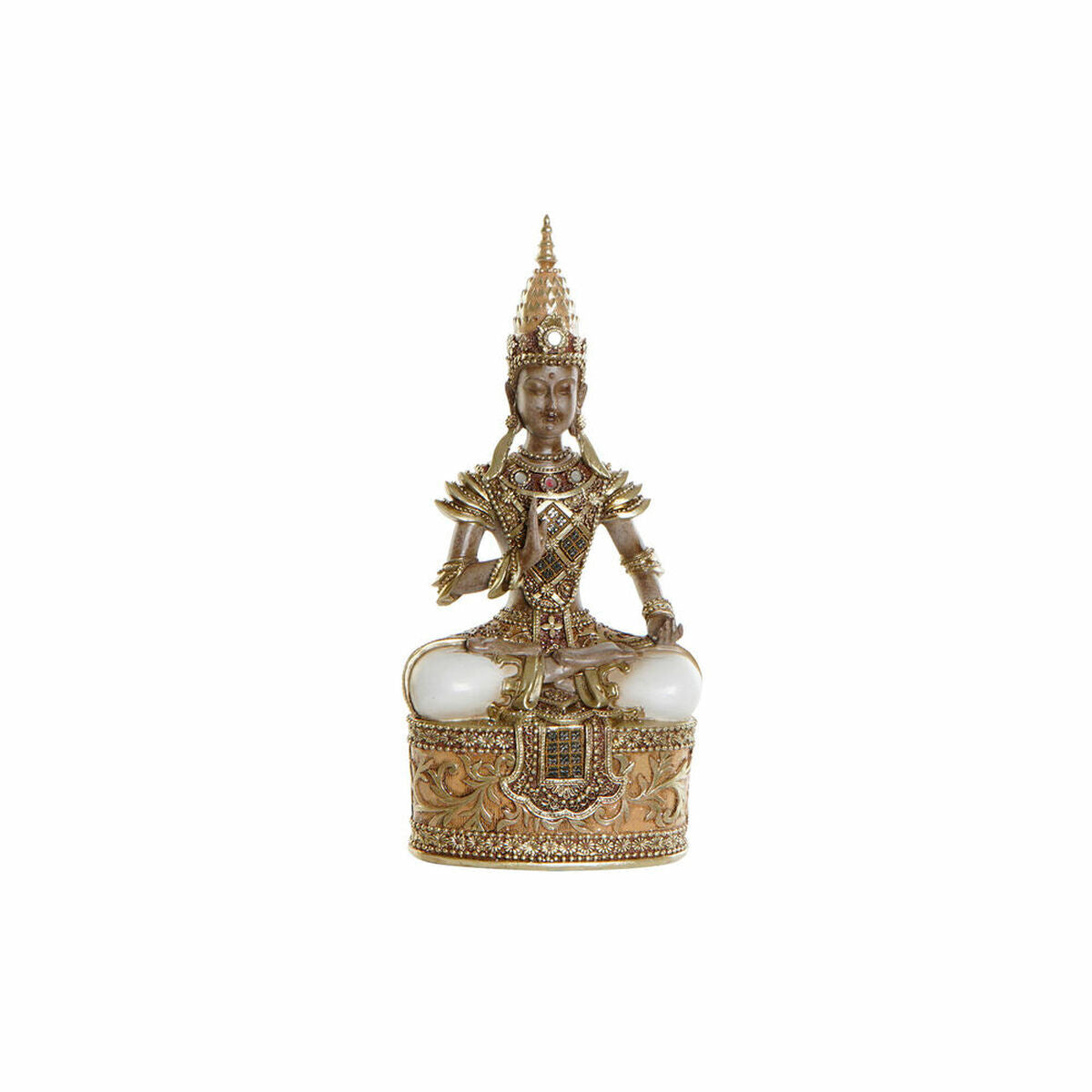 Decorative Figure DKD Home Decor Golden Brown Buddha Resin (13 x 7 x 27 cm)-0