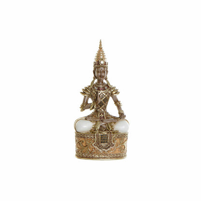 Decorative Figure DKD Home Decor Golden Brown Buddha Resin (13 x 7 x 27 cm)-0