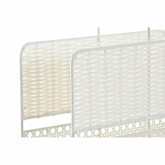 Magazine rack DKD Home Decor White Natural Metal wicker Boho 36,5 x 15 x 41 cm-1