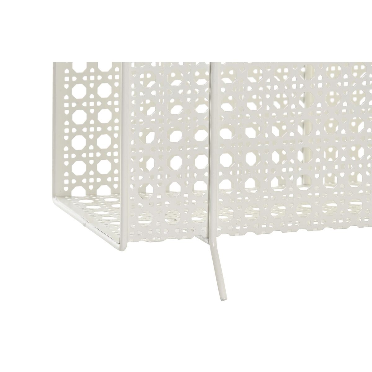 Magazine rack DKD Home Decor White Natural Metal wicker Boho 36,5 x 15 x 41 cm-2