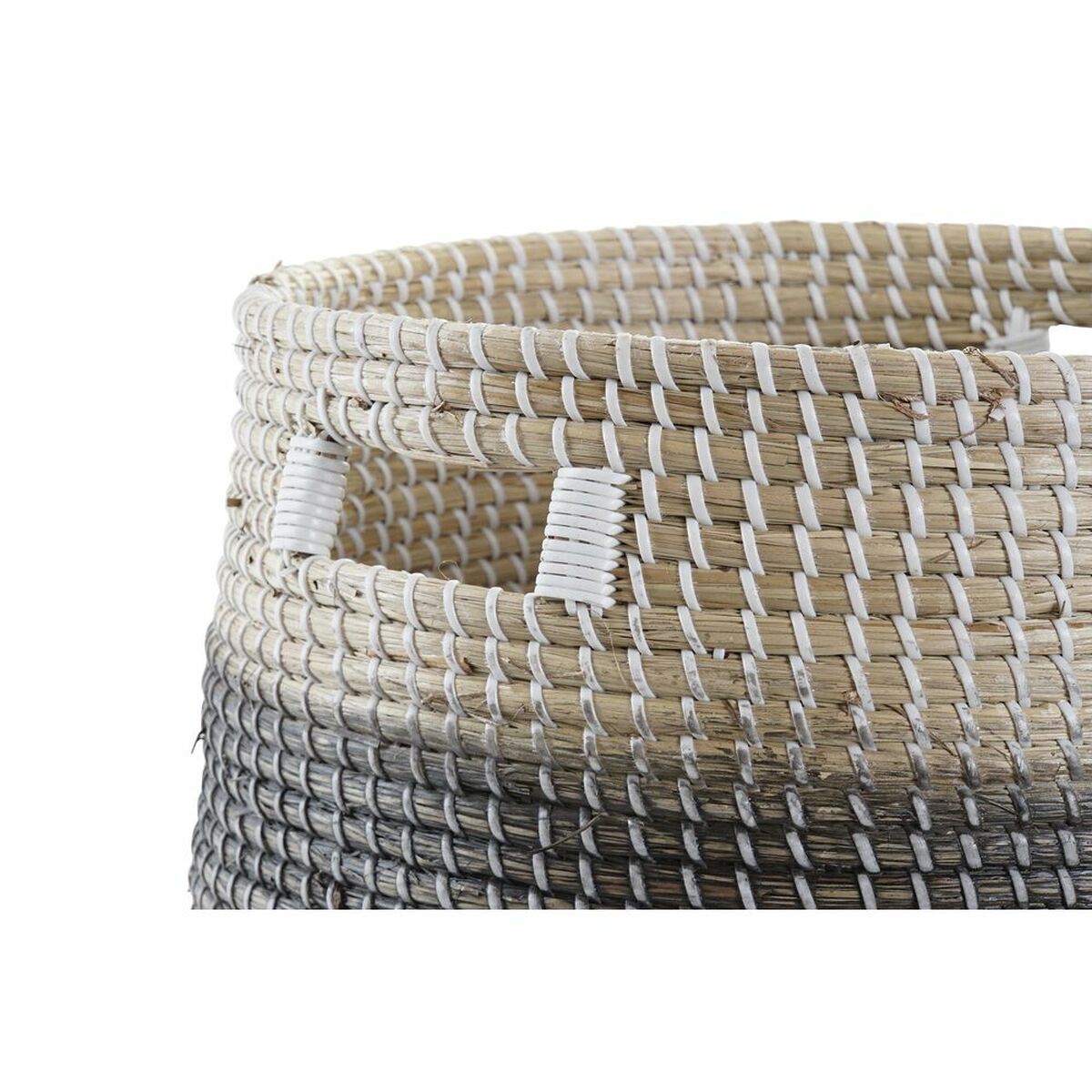 Basket set DKD Home Decor Grey Natural Seagrass (3 Pieces)-1