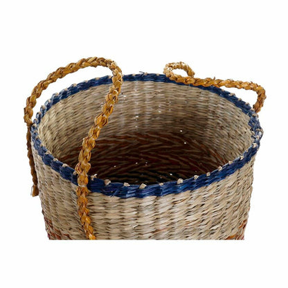 Basket set DKD Home Decor Orange Green Seagrass (35 x 22 x 46 cm) (2 pcs)-1