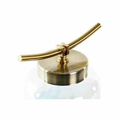 Vase DKD Home Decor Blue Golden Metal Crystal Mediterranean 19 x 15 x 33 cm-2