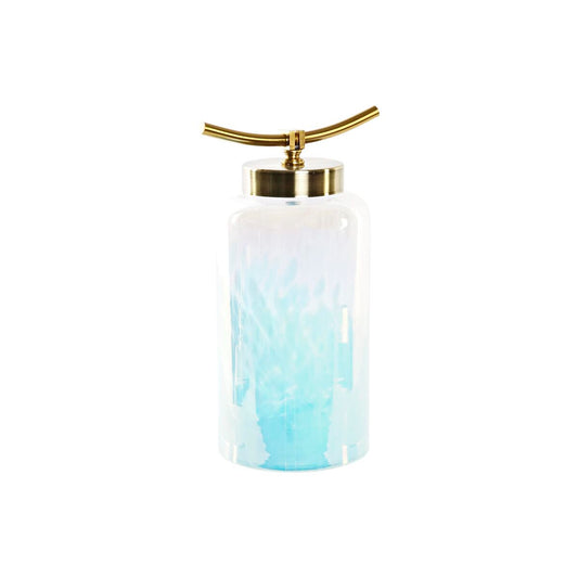 Vase DKD Home Decor Blue Golden Metal Crystal Mediterranean 19 x 15 x 33 cm-0