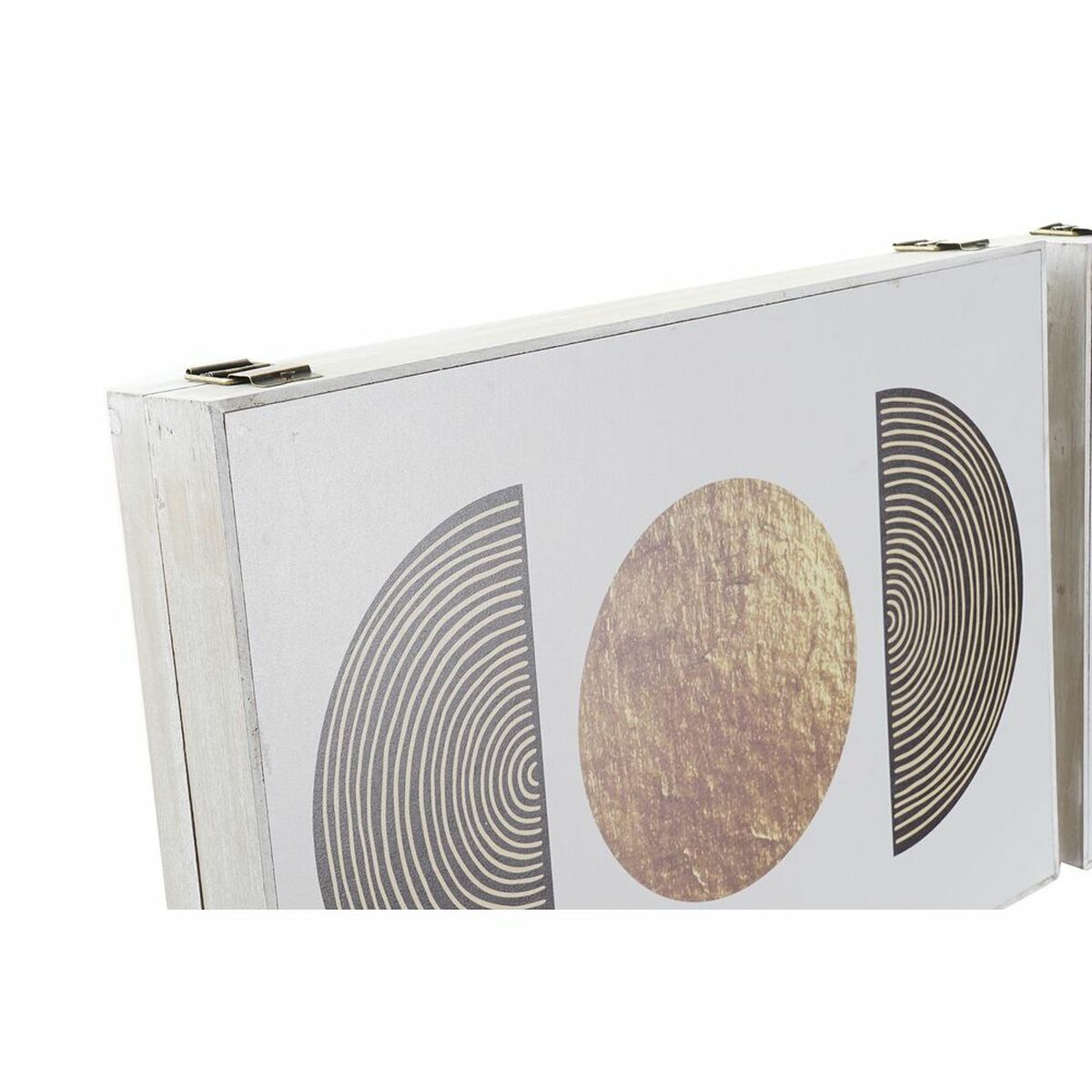 Decorative box DKD Home Decor Black Golden MDF Wood (2 Units)-1