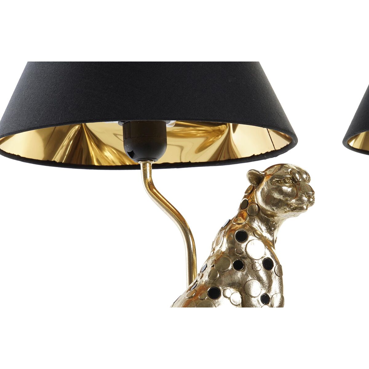 Desk lamp DKD Home Decor Silver Black Golden 26 x 26 x 46 cm Resin 220 V 50 W (2 Units)-2