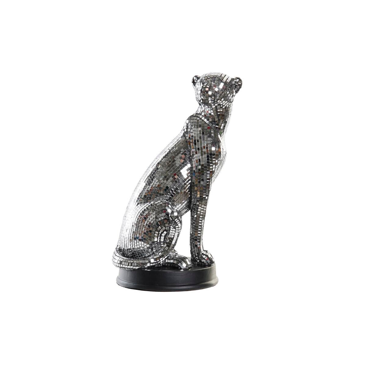 Decorative Figure DKD Home Decor Silver Leopard Resin (19,5 x 16 x 31,5 cm)-0