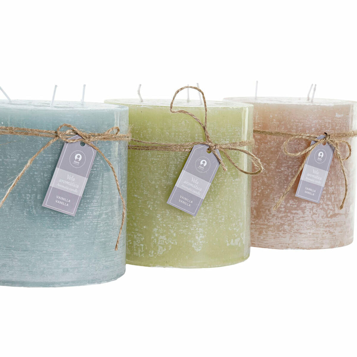 Candle DKD Home Decor Vanilla Wax Basic (12 x 12 x 12 cm) (3 Units)-2