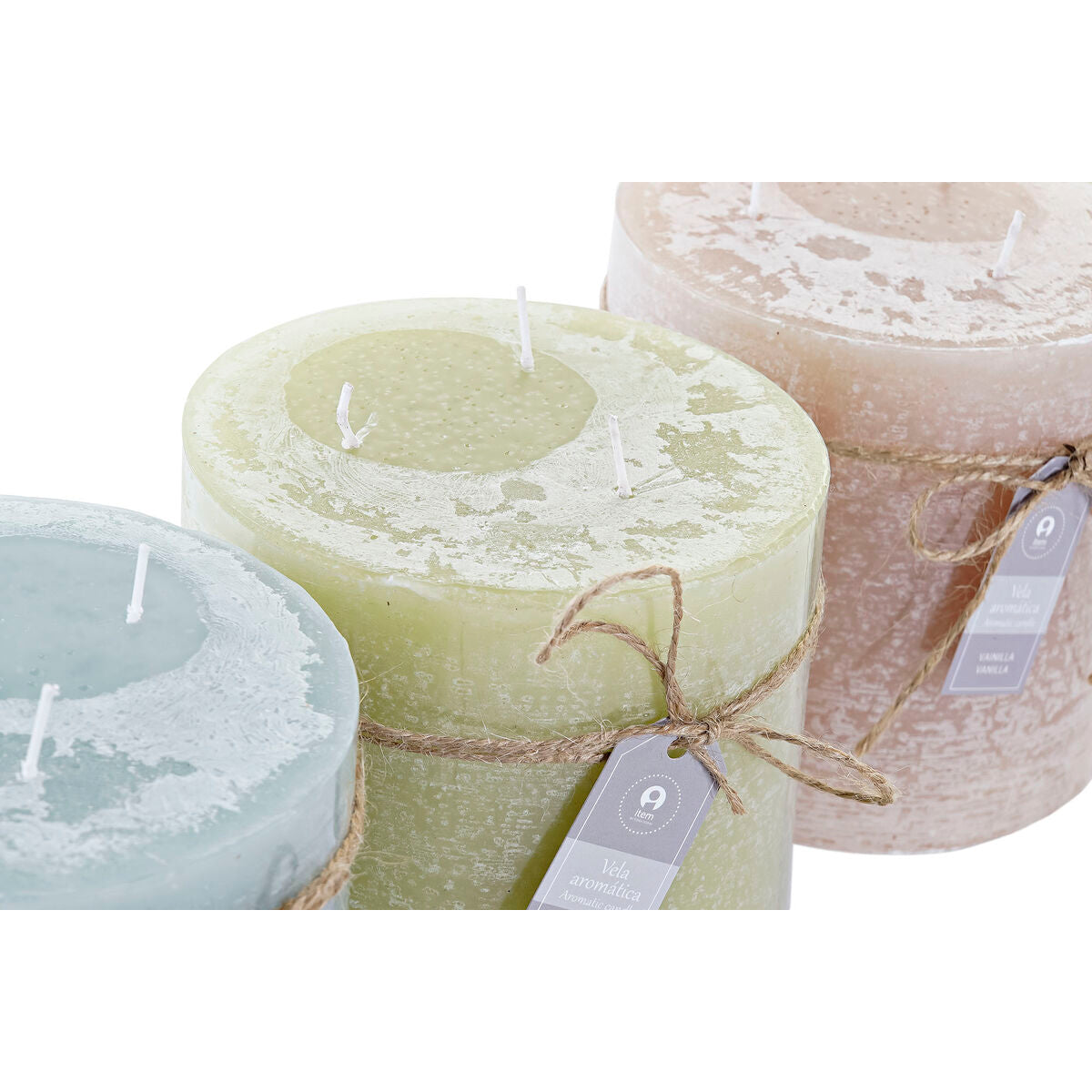 Candle DKD Home Decor Vanilla Wax Basic (12 x 12 x 12 cm) (3 Units)-1