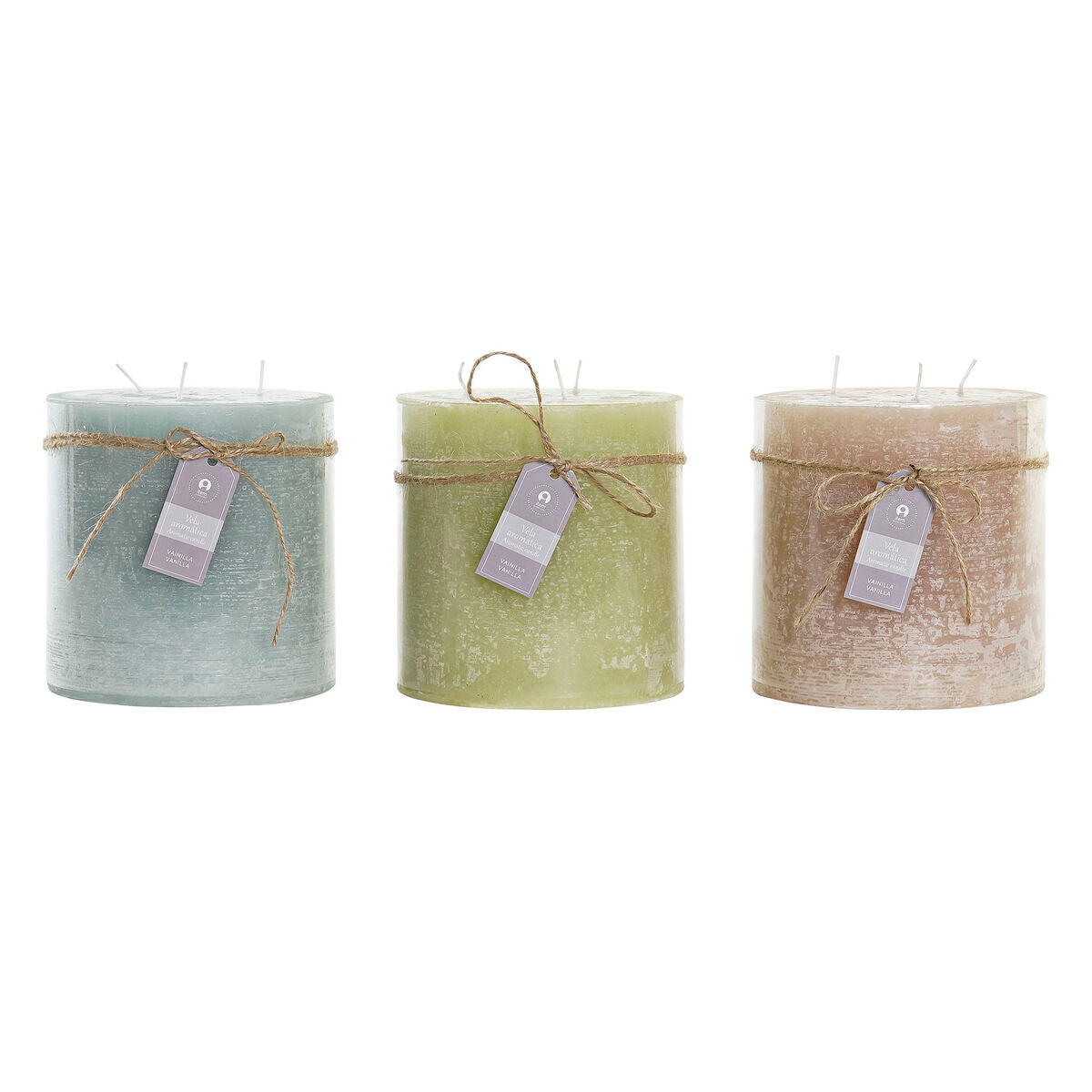 Candle DKD Home Decor Vanilla Wax Basic (12 x 12 x 12 cm) (3 Units)-0