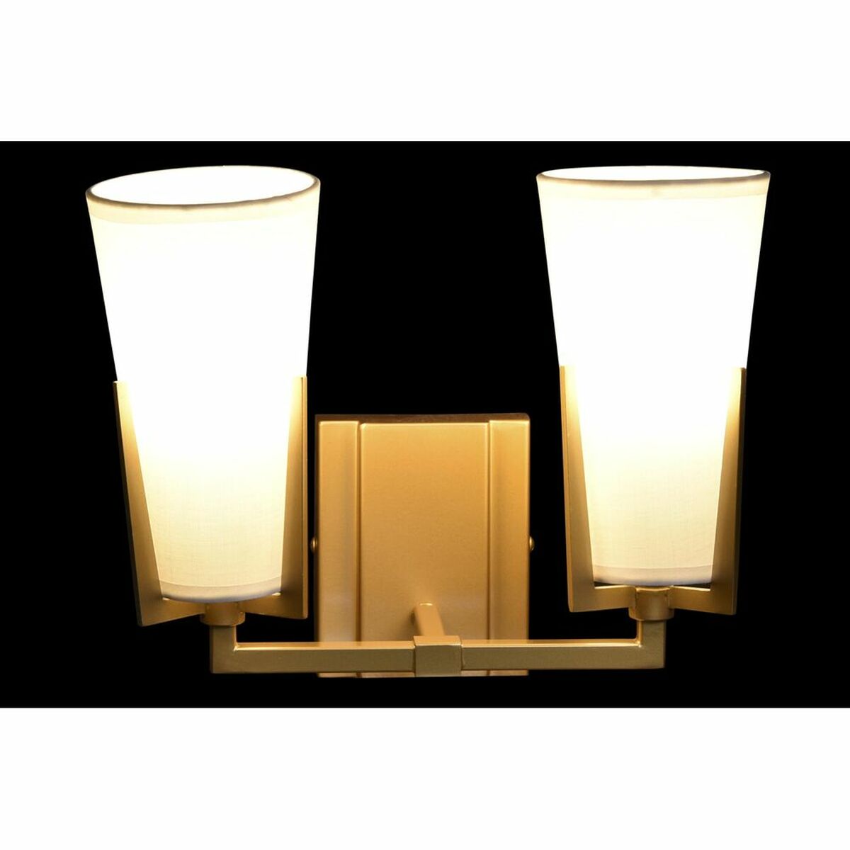 Wall Lamp DKD Home Decor Crystal Golden Metal Polyester White (30 x 18 x 23 cm)-1