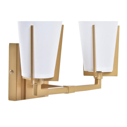 Wall Lamp DKD Home Decor Crystal Golden Metal Polyester White (30 x 18 x 23 cm)-2