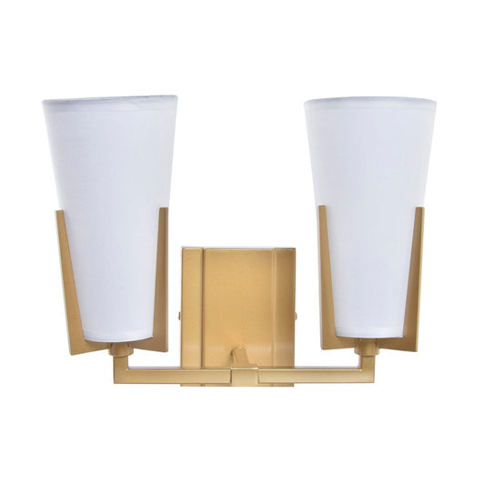 Wall Lamp DKD Home Decor Crystal Golden Metal Polyester White (30 x 18 x 23 cm)-0