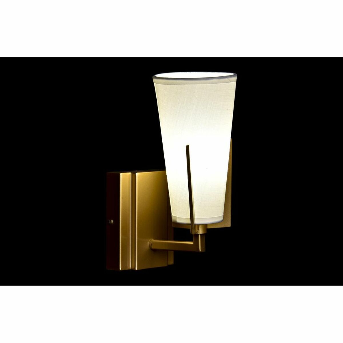 Wall Lamp DKD Home Decor 25W Golden Metal Polyester White 220 V (12 x 14 x 25 cm)-1