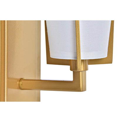 Wall Lamp DKD Home Decor 25W Golden Metal Polyester White 220 V (12 x 14 x 25 cm)-3