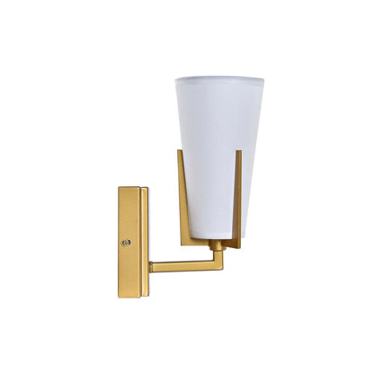Wall Lamp DKD Home Decor 25W Golden Metal Polyester White 220 V (12 x 14 x 25 cm)-2