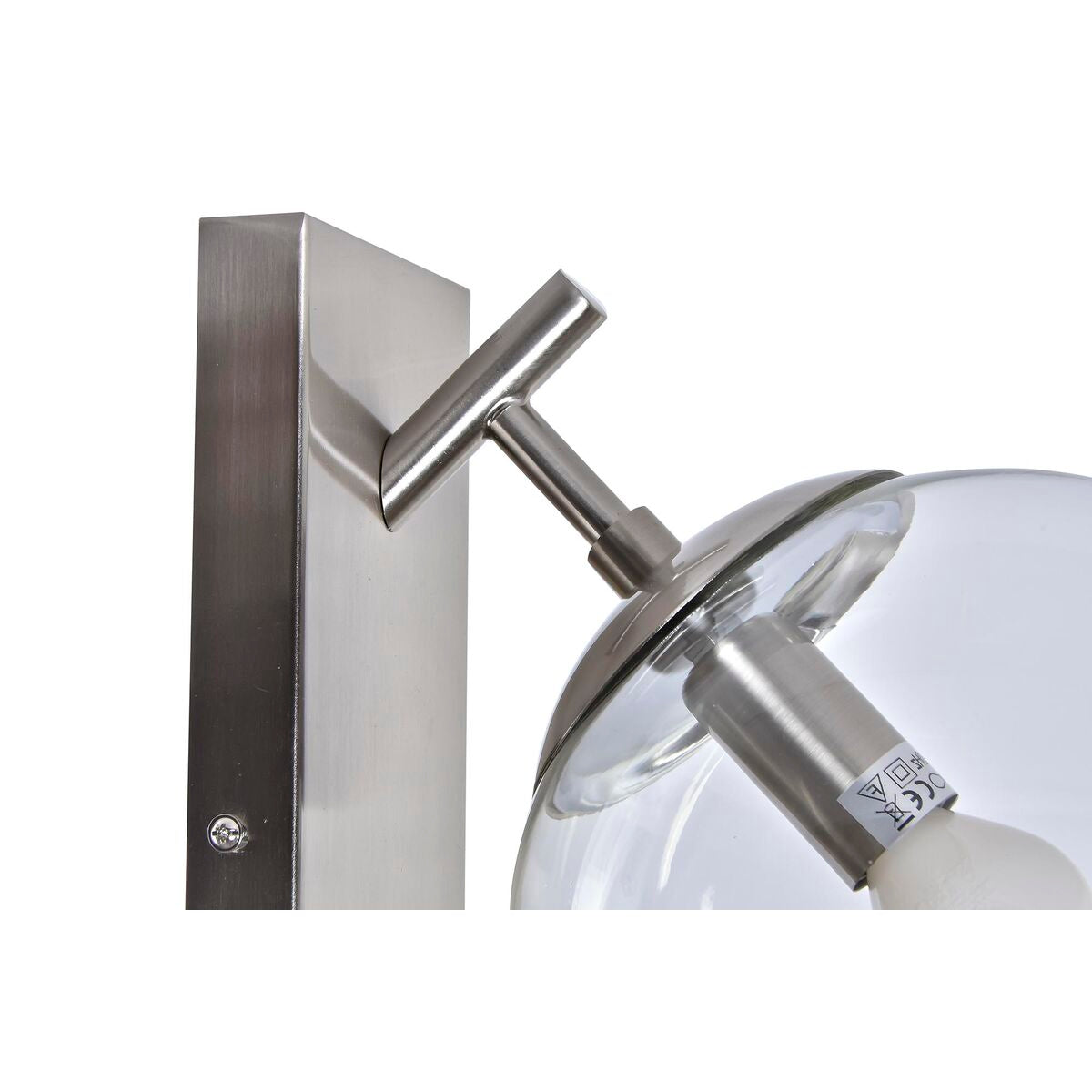 Wall Lamp DKD Home Decor 25W Crystal Silver Metal 220 V (20 x 25 x 27 cm)-3