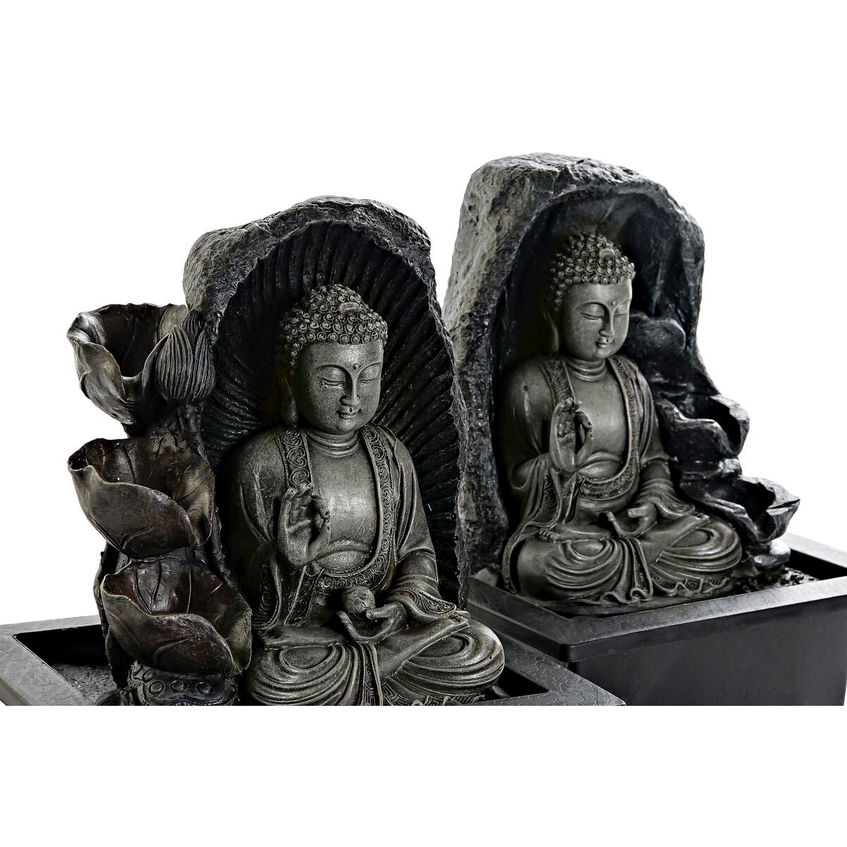 Garden fountain DKD Home Decor 21 x 17,5 x 25 cm Buddha Resin Oriental (2 Units)-2