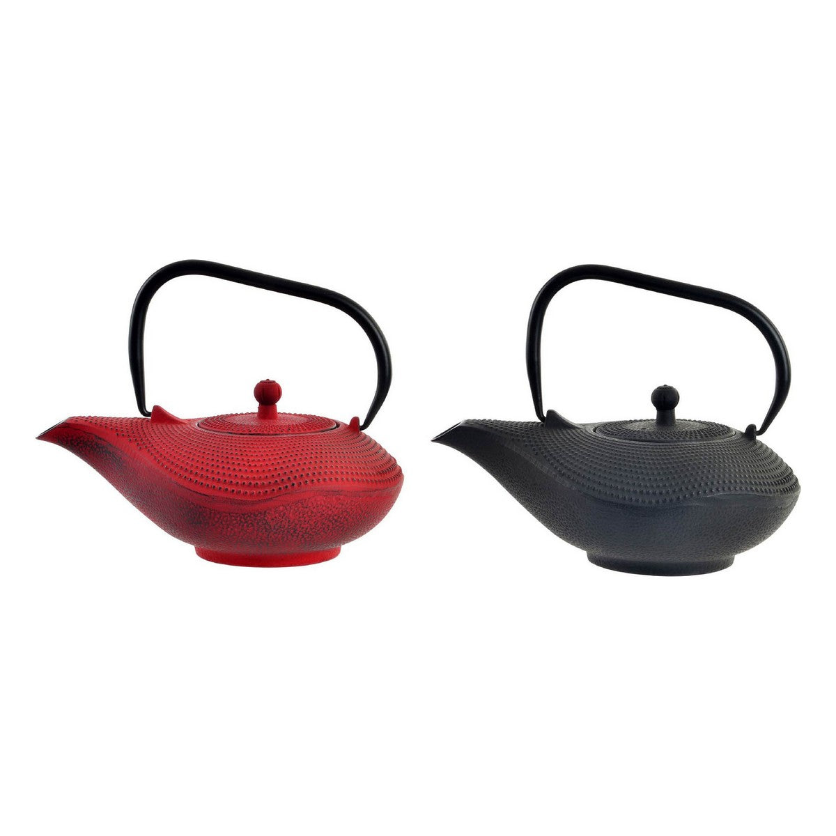 Teapot DKD Home Decor Red Black Cast iron (1000 ml) (2 Units)-0