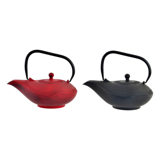 Teapot DKD Home Decor Red Black Cast iron (1000 ml) (2 Units)-0