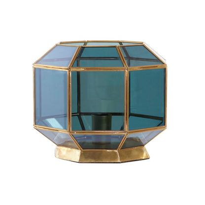 Desk lamp DKD Home Decor Crystal Blue Golden 220 V Brass 50 W Modern (29 x 29 x 25 cm)-0