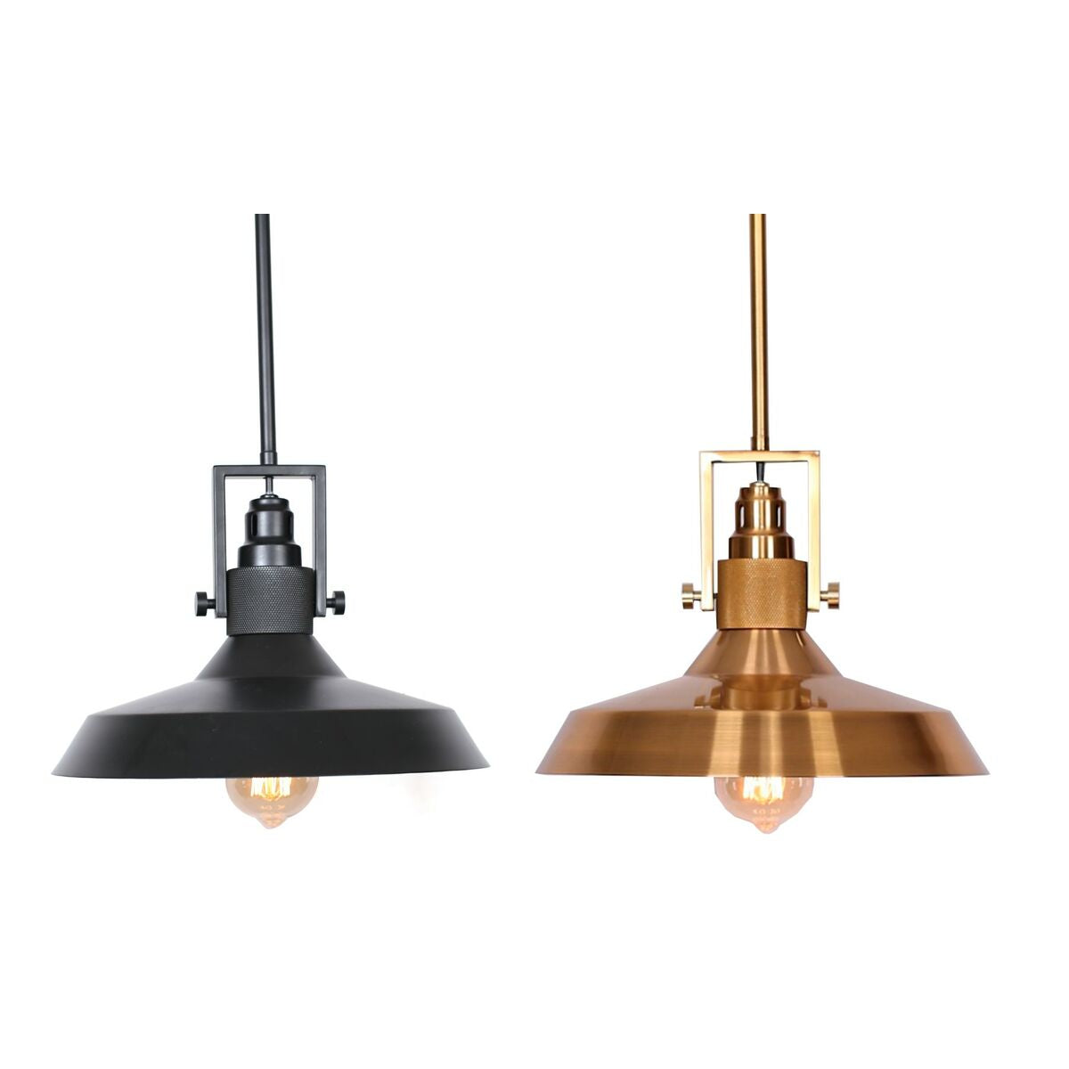 Ceiling Light DKD Home Decor Black Golden Metal 50 W (2 Units)-0