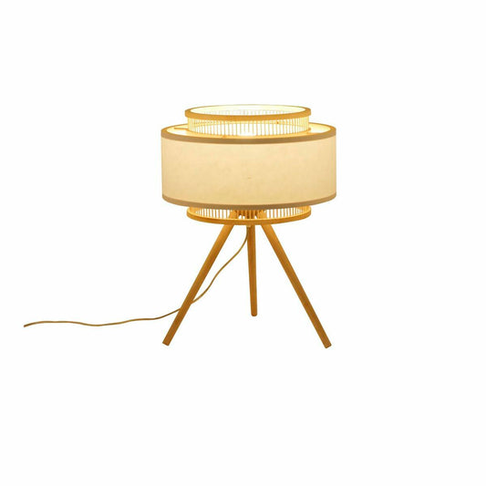 Desk lamp DKD Home Decor Brown Polyester White Bamboo (36 x 36 x 48 cm)-1