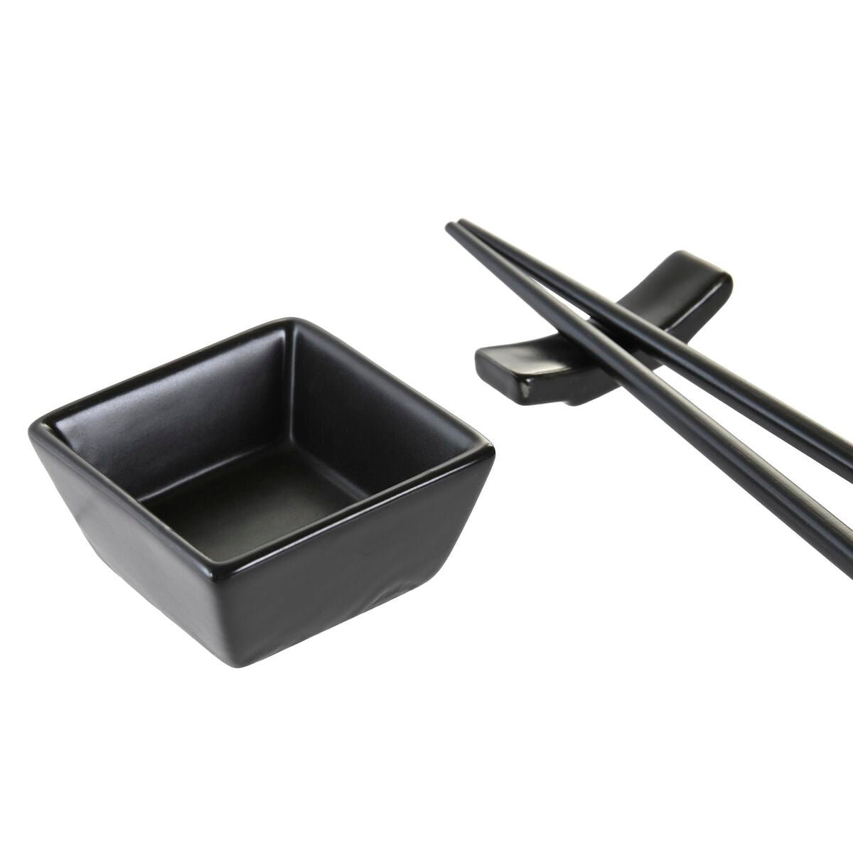 Sushi Set DKD Home Decor Natural Black Bamboo Stoneware Oriental-2