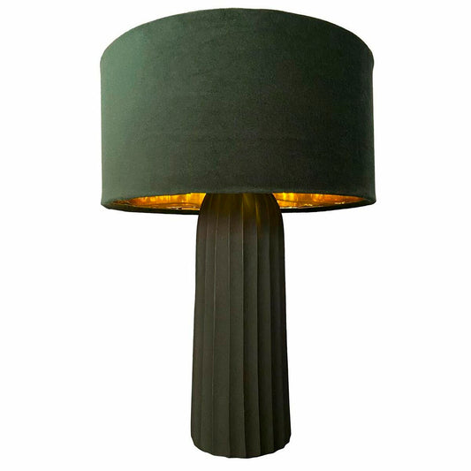 Desk lamp DKD Home Decor Velvet Aluminium Green (26 x 26 x 37 cm)-0