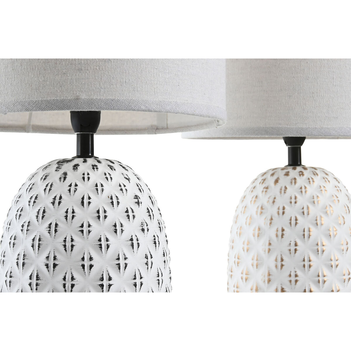 Desk lamp DKD Home Decor Copper White Stoneware 220 V 40 W (24 x 24 x 40 cm) (2 Units)-1