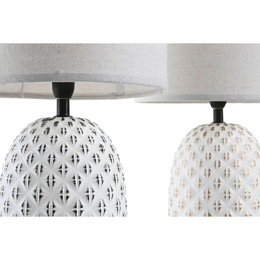 Desk lamp DKD Home Decor Copper White Stoneware 220 V 40 W (24 x 24 x 40 cm) (2 Units)-1
