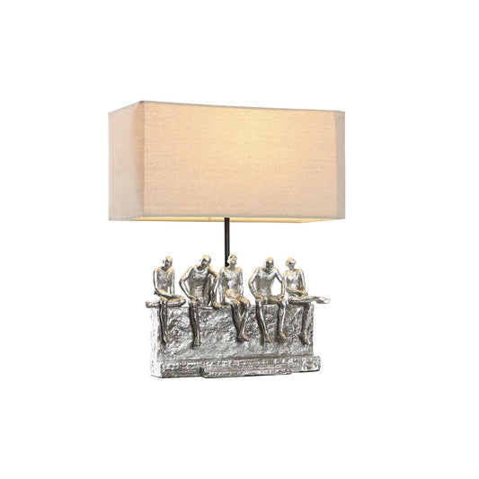 Desk lamp DKD Home Decor 36 x 21,5 x 43 cm Silver Beige Metal Resin 220 V 50 W-1