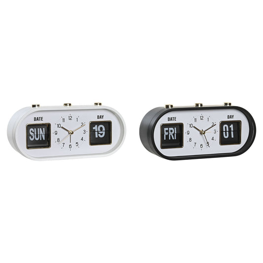 Alarm Clock DKD Home Decor White Black PVC 20 x 6 x 9,5 cm (2 Units)-0