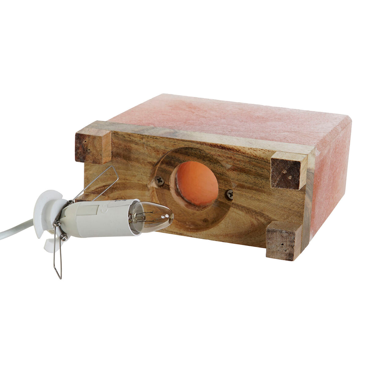Desk lamp DKD Home Decor Brown Pink Salt Acacia 15 W 220 V 17 x 7 x 16 cm-2