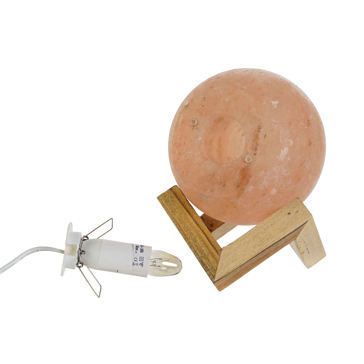 Desk lamp DKD Home Decor Brown Pink Salt Acacia 15 W 220 V 15 x 15 x 20 cm-0