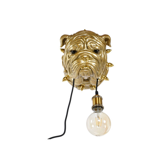 Wall Lamp Home ESPRIT Golden Resin 50 W Modern Bulldog 220 V 25 x 23 x 29 cm-0