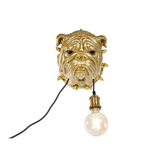 Wall Lamp Home ESPRIT Golden Resin 50 W Modern Bulldog 220 V 25 x 23 x 29 cm-1