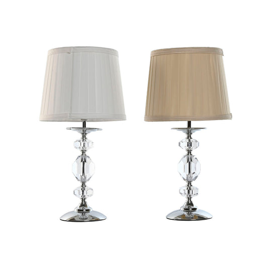 Desk lamp Home ESPRIT White Beige Metal 25 W 220 V 22 x 22 x 45 cm (2 Units)-0