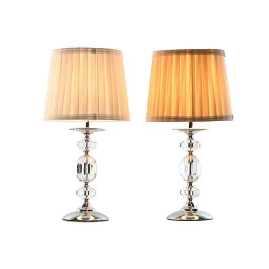 Desk lamp Home ESPRIT White Beige Metal 25 W 220 V 22 x 22 x 45 cm (2 Units)-1